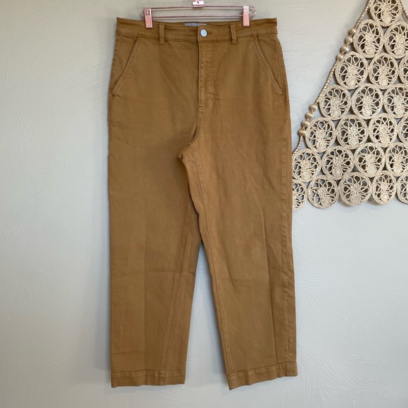 Everlane Pants - Everlane Cropped Straight Tall High Rise Pants, Brown, Size 14